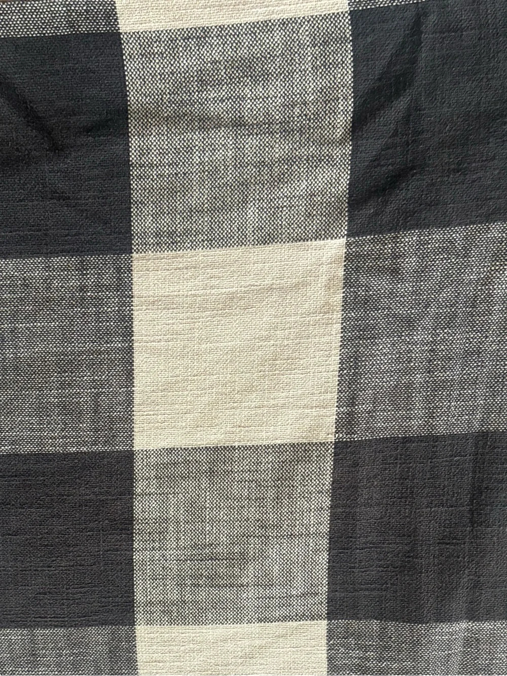 POTTERY BARN 3 Piece Queen Duvet Set Bryce Buffalo Check Black Gray Cream